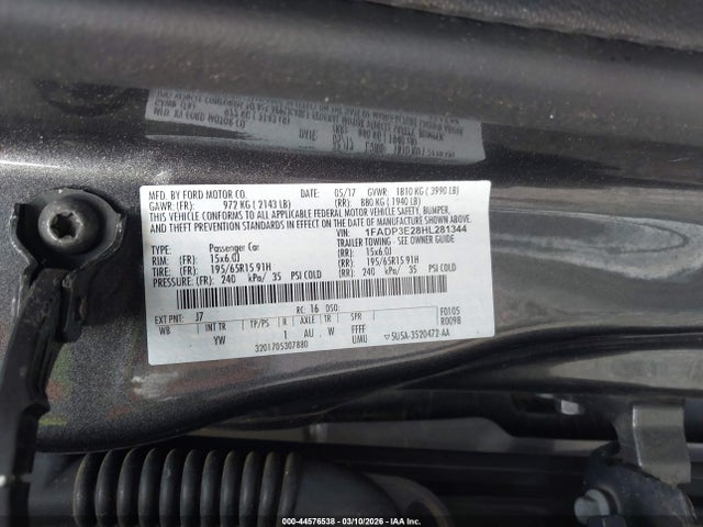 2017 FORD FOCUS 1FADP3E28HL281344 Photo 8