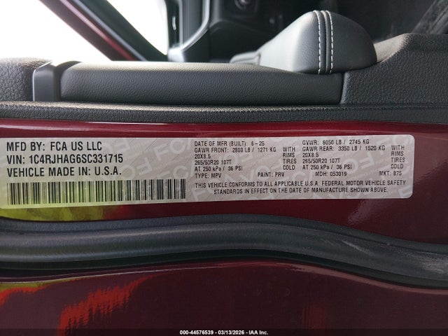 2025 JEEP GRAND CHEROKEE 1C4RJHAG6SC331715 Photo 8