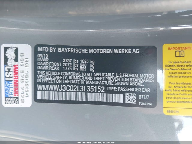 2020 MINI CONVERTIBLE WMWWJ3C02L3L35152 Photo 8