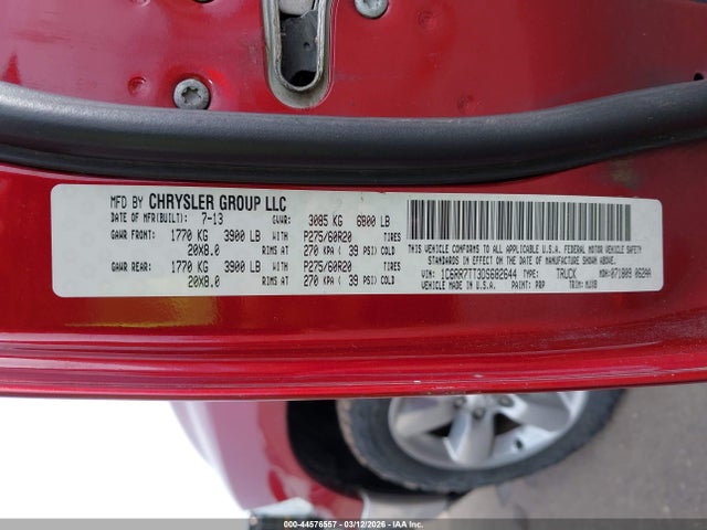 Продаж на аукціоні авто 2013 Ram 1500 Big Horn, vin: 1C6RR7TT3DS682644, номер лоту: 44576557