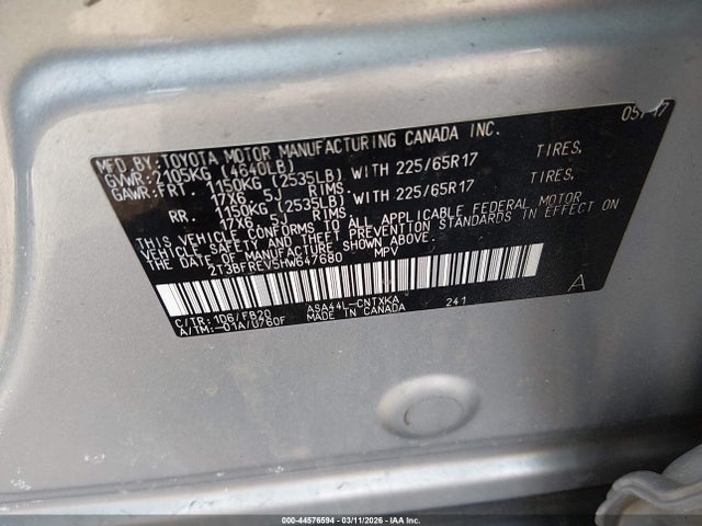 Toyota RAV4 LE 2017 2T3BFREV5HW647680 Image 9