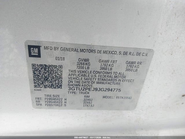 3GTU2PEJ9JG294775 GMC Sierra 1500 Denali