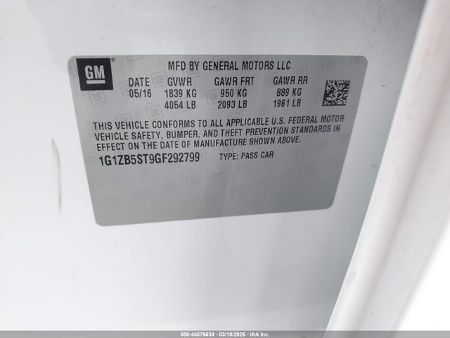 1G1ZB5ST9GF292799 Chevrolet MALIBU LS