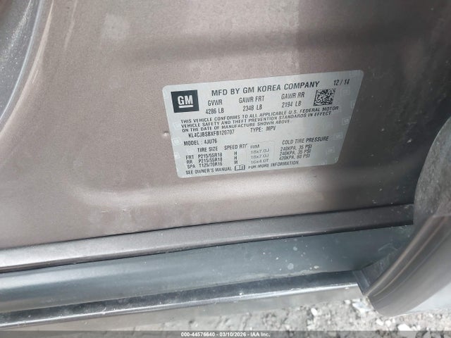 44576640 :رقم المزاد ، KL4CJBSBXFB120707 vin ، 2015 Buick Encore Convenience مزاد بيع