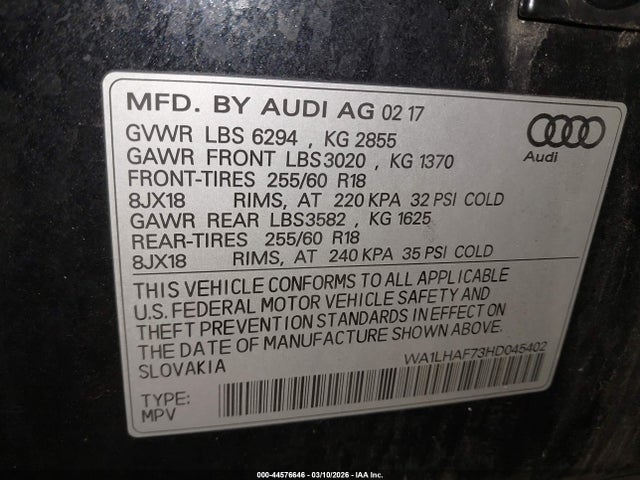 2017 AUDI Q7 WA1LHAF73HD045402 Photo 8