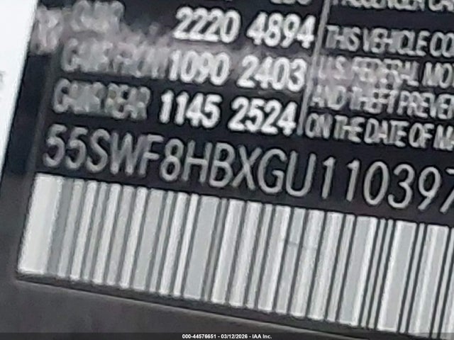 44576651 :رقم المزاد ، 55SWF8HBXGU110397 vin ، 2016 Mercedes-benz Amg C 63 S مزاد بيع