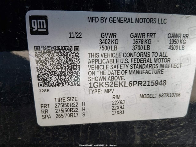 1GKS2EKL6PR215948 GMC Yukon 4wd Denali Ultimate