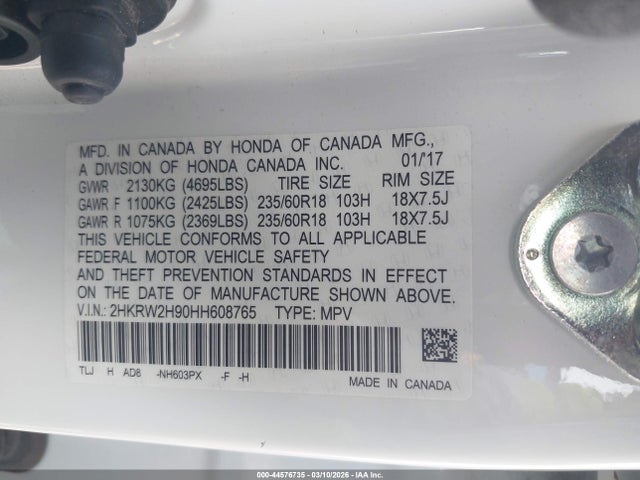 Honda Cr-v Touring 2017 2HKRW2H90HH608765 Image 9