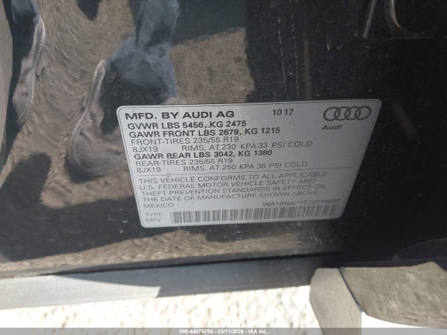 WA1BNAFY7J2076697 Audi Q5 2.0t Premium/2.0t Tech Premium