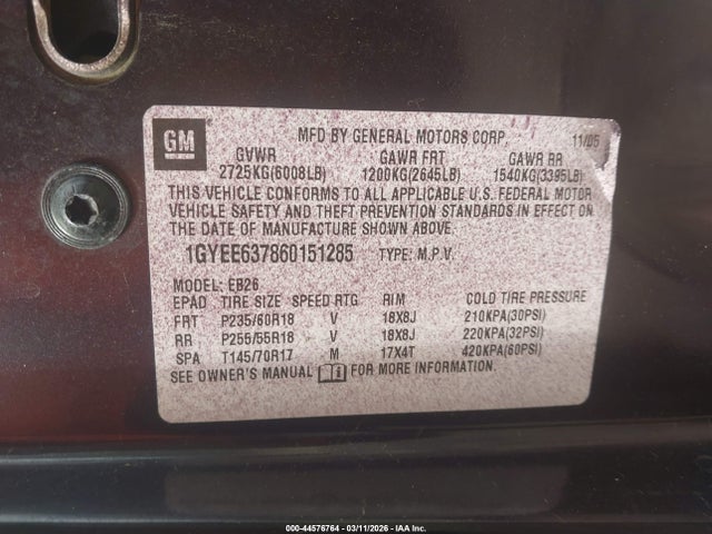 2006 CADILLAC SRX 1GYEE637860151285 Photo 8