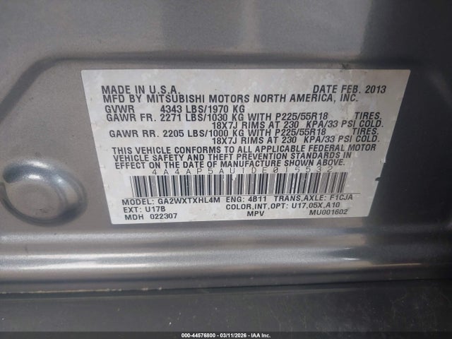 2013 MITSUBISHI OUTLANDER SPORT 4A4AP5AU1DE016532 Photo 8