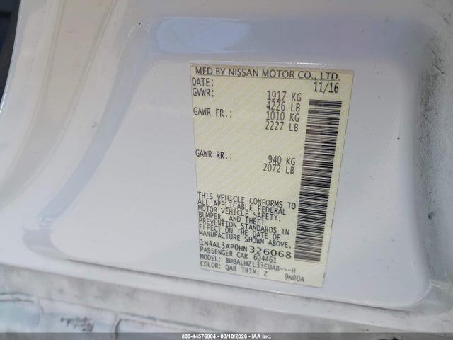 1N4AL3AP0HN326068 Nissan Altima 2.5 Sr