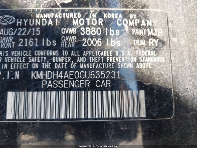 Hyundai Elantra Value Edition 2016 KMHDH4AE0GU635231 Image 9