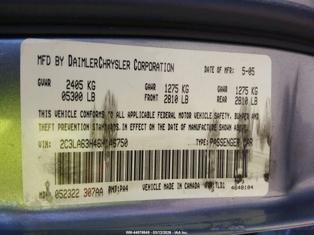2006 CHRYSLER 300C 2C3LA63H46H146750 Photo 8