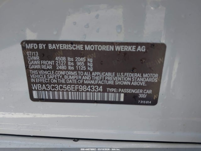 Продаж на аукціоні авто 2014 Bmw 320i Xdrive, vin: WBA3C3C56EF984334, номер лоту: 44576982