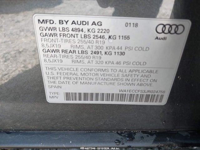 2018 AUDI Q3 WA1ECCFS3JR024758 Photo 8