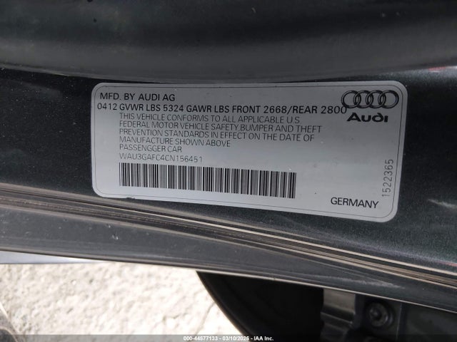 2012 AUDI A7 WAU3GAFC4CN156451 Photo 8
