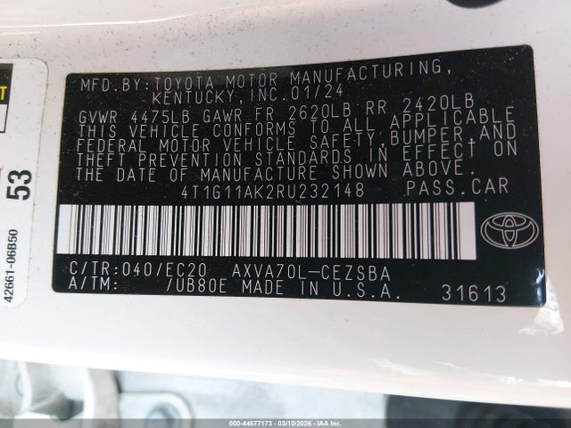 2024 TOYOTA CAMRY 4T1G11AK2RU232148 Photo 8