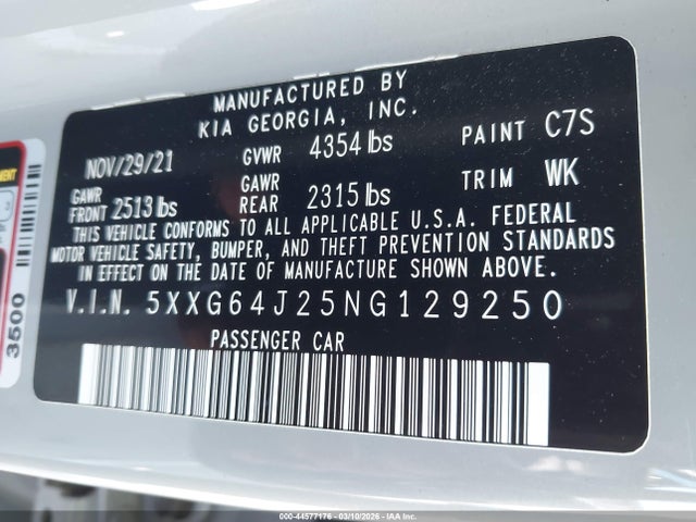 2022 KIA K5 5XXG64J25NG129250 Photo 8