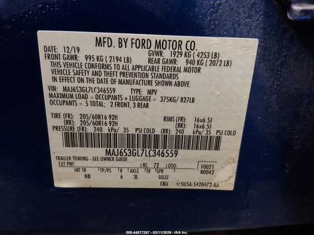 Ford Ecosport Se 2020 MAJ6S3GL7LC346559 Image 9