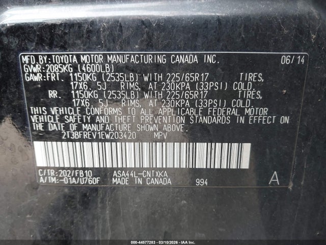 Toyota RAV4 LE 2014 2T3BFREV1EW203420 Image 9