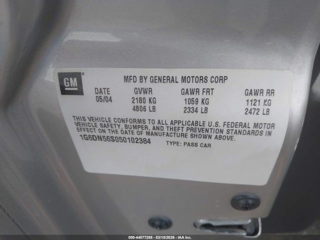 Продаж на аукціоні авто 2005 Cadillac Cts-v, vin: 1G6DN56S050102384, номер лоту: 44577288