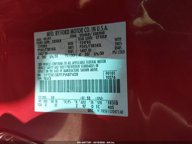 2001 FORD RANGER 1FTZR15E91PA87428 Photo 8