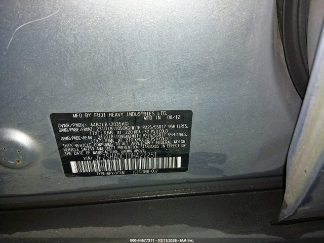 Продаж на аукціоні авто 2013 Subaru Forester 2.5x Premium, vin: JF2SHADC1DH422251, номер лоту: 44577311