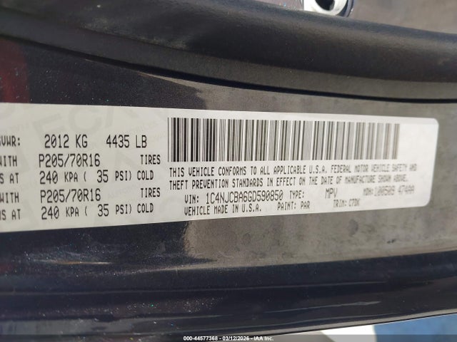 Jeep Compass Sport 2016 1C4NJCBA6GD590850 Image 9