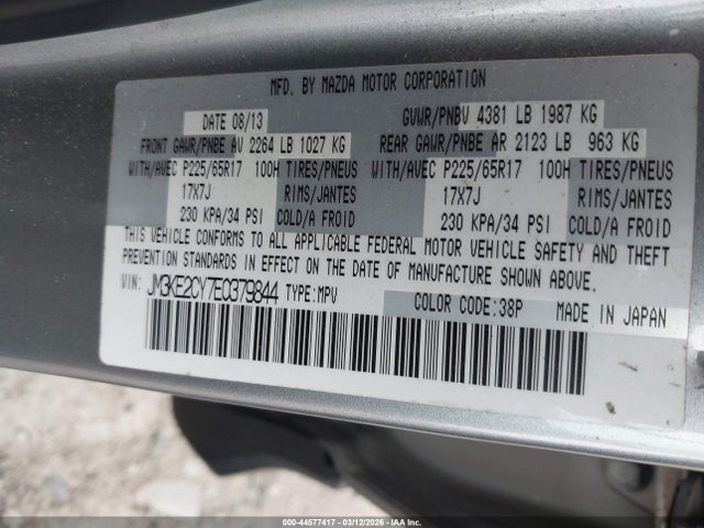 Aukcja sprzedaży 2014 Mazda Cx-5 Touring, vin: JM3KE2CY7E0379844, numer aukcji: 44577417