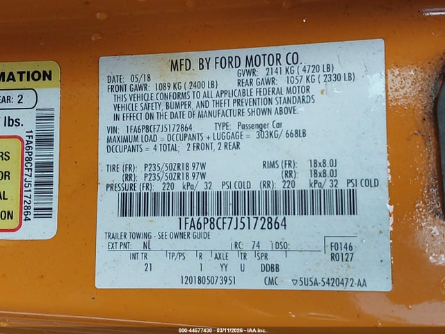 Ford MUSTANG GT 2018 1FA6P8CF7J5172864 Image 9