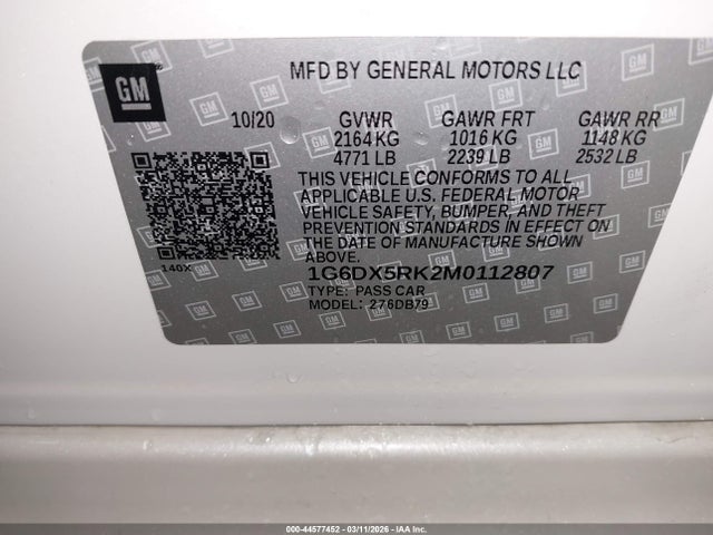 1G6DX5RK2M0112807 Cadillac CT5 LUXURY