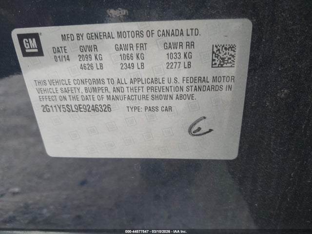 2G11Y5SL9E9246326 Chevrolet Impala 1ls