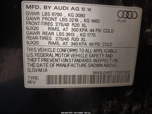 2015 AUDI Q7 WA1LGAFE7FD009291 Photo 8