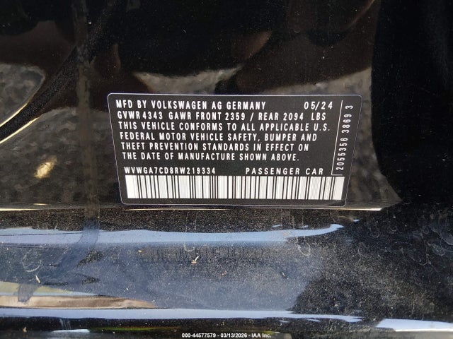 2024 VOLKSWAGEN GOLF GTI WVWGA7CD8RW219334 Photo 8