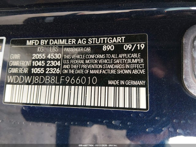 Продаж на аукціоні авто 2020 Mercedes-benz C 300, vin: WDDWJ8DB8LF966010, номер лоту: 44577604