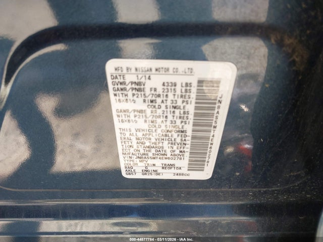 Nissan Rogue Select S 2014 JN8AS5MT4EW602781 Image 9