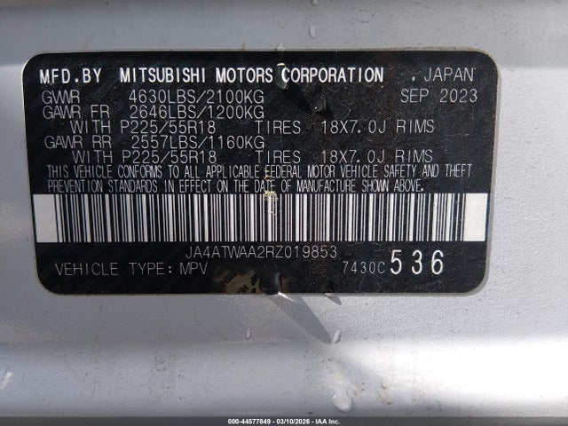 2024 MITSUBISHI ECLIPSE CROSS JA4ATWAA2RZ019853 Photo 8