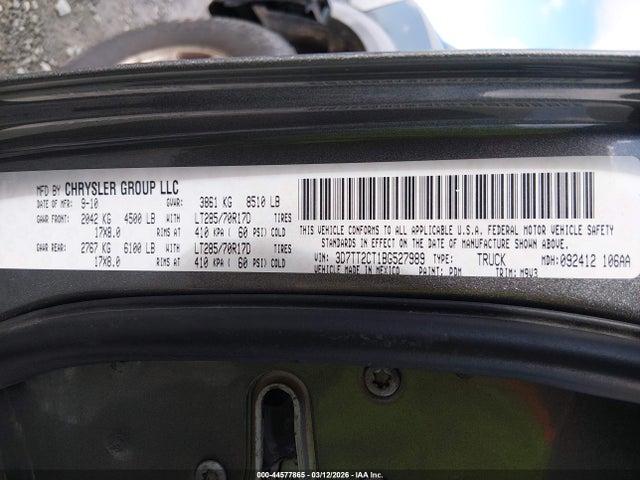 2011 Ram Ram 2500 Power Wagon მანქანა იყიდება აუქციონზე, vin: 3D7TT2CT1BG527989, აუქციონის ნომერი: 44577865