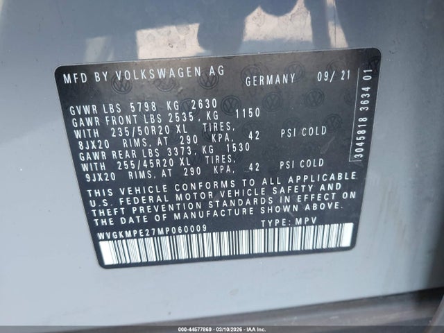 2021 VOLKSWAGEN ID.4 WVGKMPE27MP060009 Photo 8