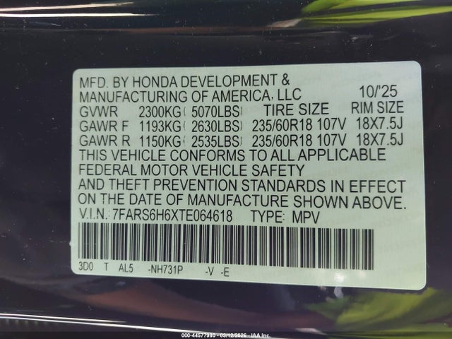 7FARS6H6XTE064618 Honda Cr-v Hybrid Awd Trailsport