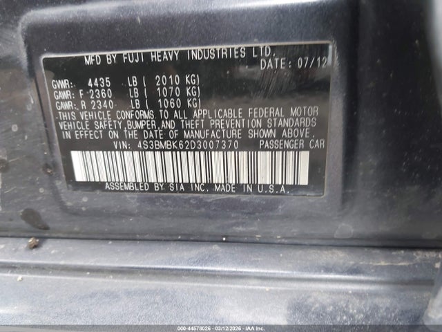 Продаж на аукціоні авто 2013 Subaru Legacy 2.5i Limited, vin: 4S3BMBK62D3007370, номер лоту: 44578026