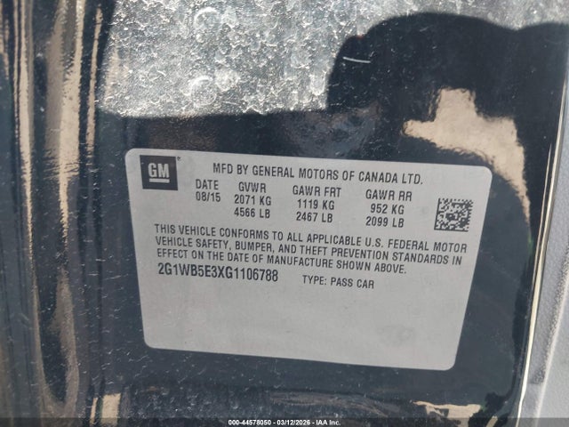 2G1WB5E3XG1106788 Chevrolet Impala Limited Lt