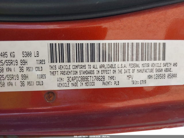 3C4PDCBB9ET170628 Dodge Journey Sxt