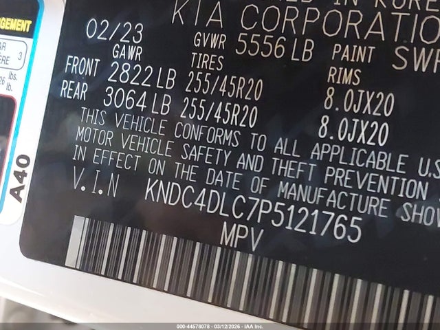 Продаж на аукціоні авто 2023 Kia Ev6 Gt-line, vin: KNDC4DLC7P5121765, номер лоту: 44578078