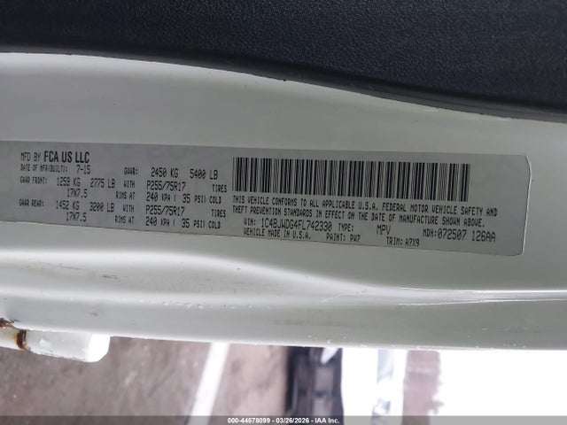 1C4BJWDG4FL742330 Jeep Wrangler Unlimited Sport