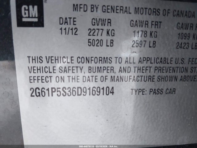 2013 CADILLAC XTS 2G61P5S36D9169104 Photo 8