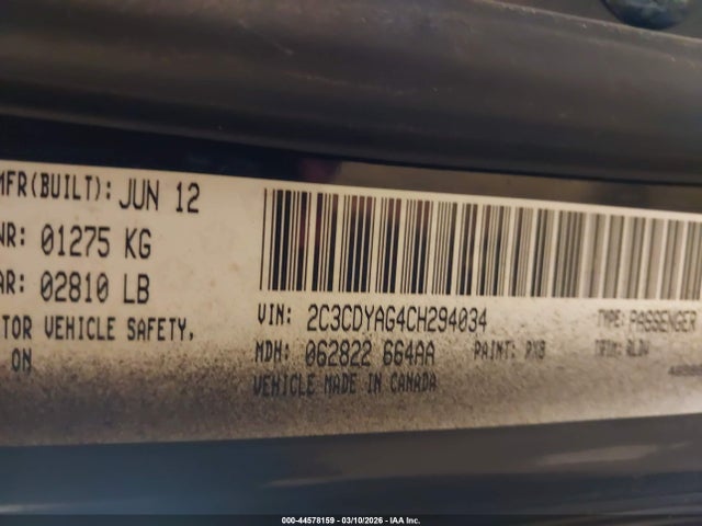 2012 DODGE CHALLENGER 2C3CDYAG4CH294034 Photo 8