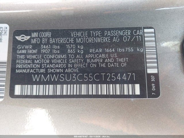 2012 MINI COOPER WMWSU3C55CT254471 Photo 8