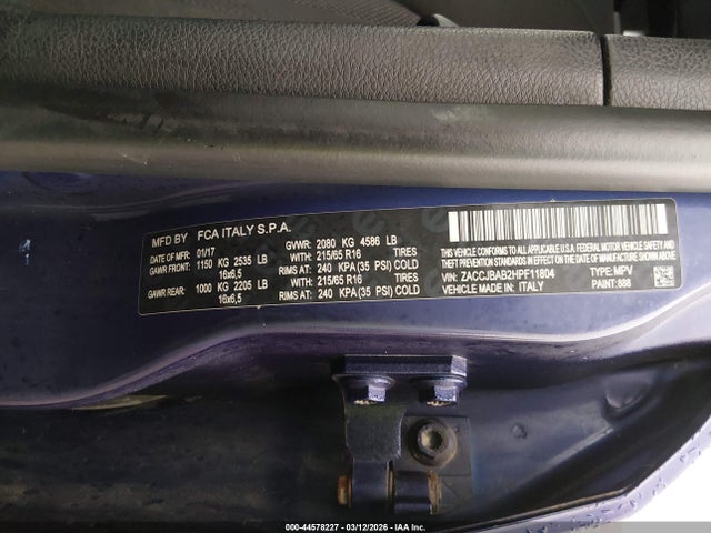 2017 JEEP RENEGADE ZACCJBAB2HPF11804 Photo 8